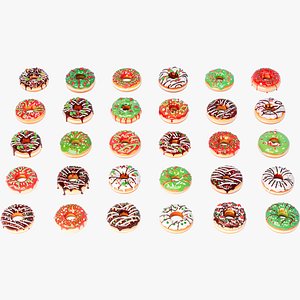 3D Christmas style donuts