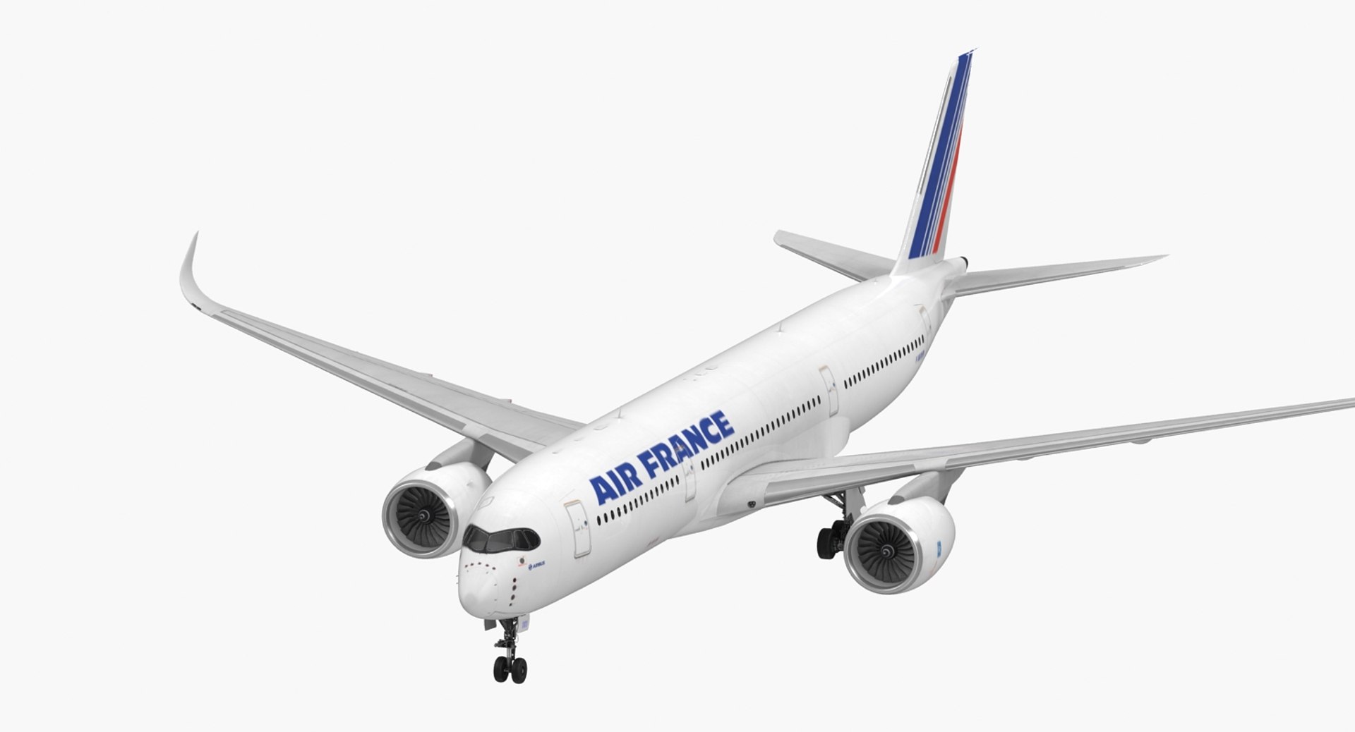 Airbus A350-900 Air France Rigged 3D model preview