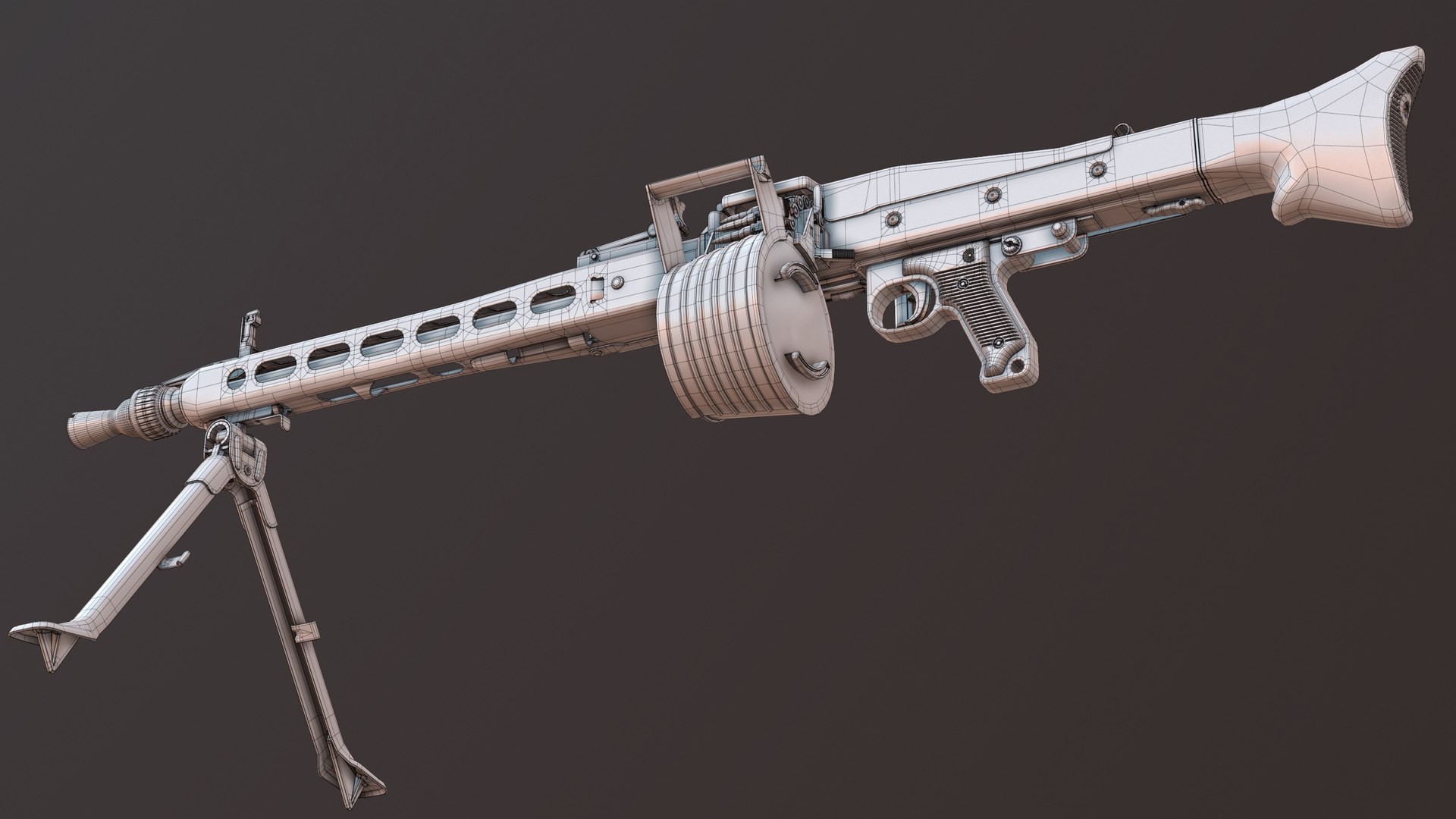 MG3 outlet machine gun ‒ 3D model ‒ 3D weapon model ‒ German weapon