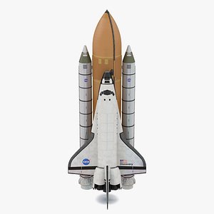 3d space shuttle discovery boosters model