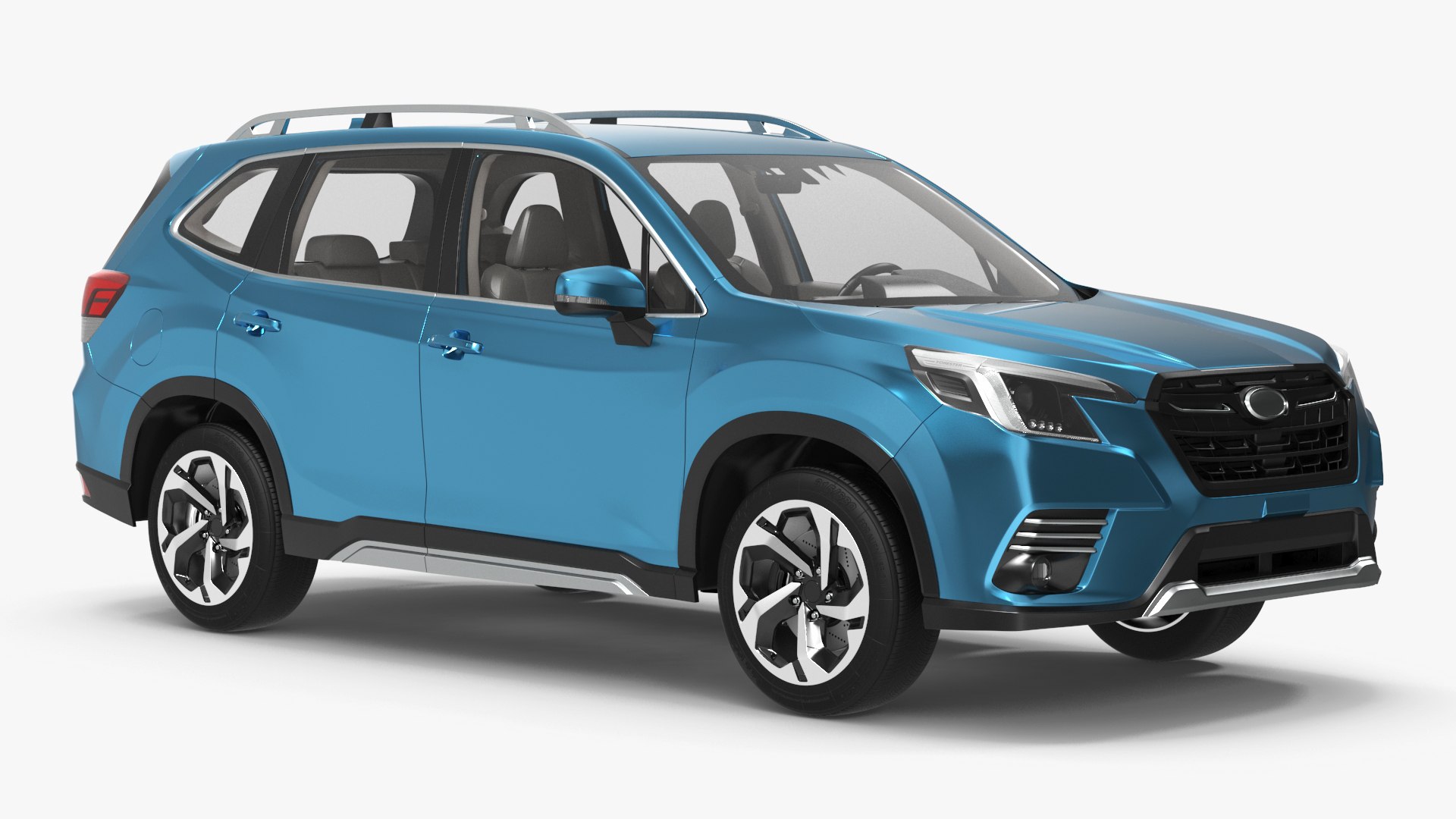 Blue Compact Crossover SUV 3D model preview