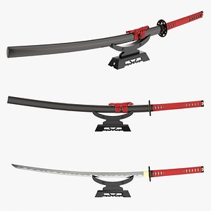 Japanese sword Katana on a small stand