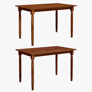 Wooden Realistic Dining Table 3D model