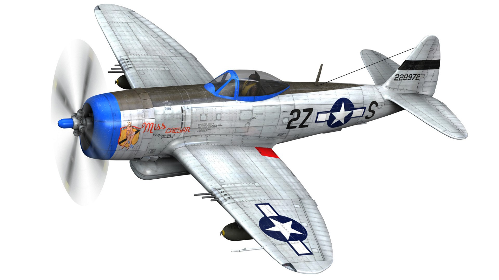 3D Republic P-47D Thunderbolt - Miss Caesar Model - TurboSquid 1724154