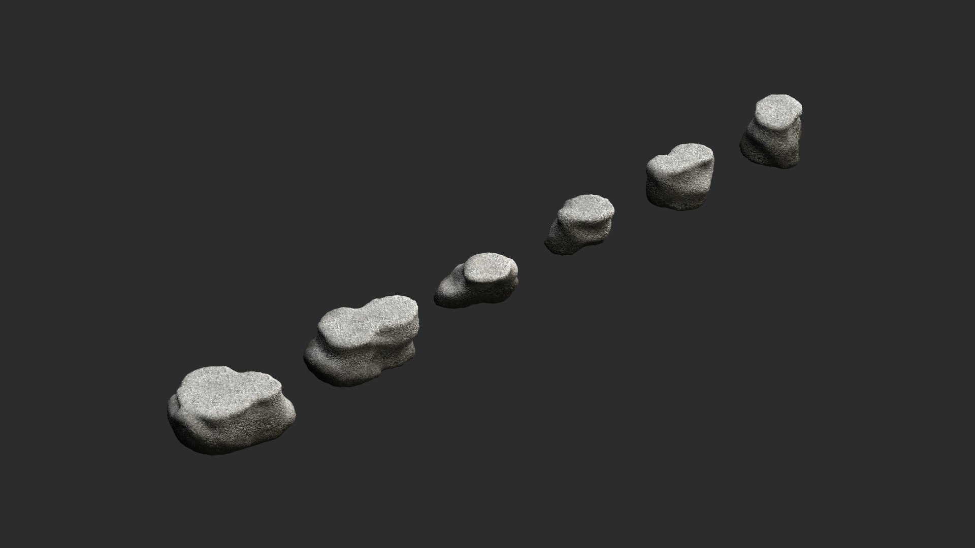 3D Short Flat Rocks - White 2 Model - TurboSquid 1982419
