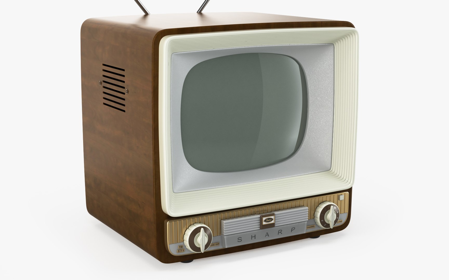 Retro TV SHARP TB571 3D TurboSquid 2074563