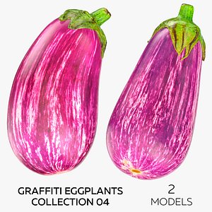 3D Graffiti Eggplants Collection 04 - 2 models