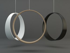 Wooden Circle Rocking Chair 3d Model
