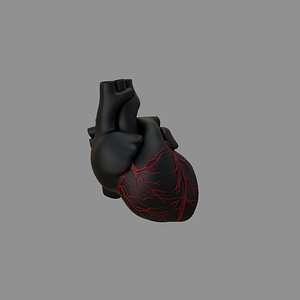Black Heart Red Veins 3D model