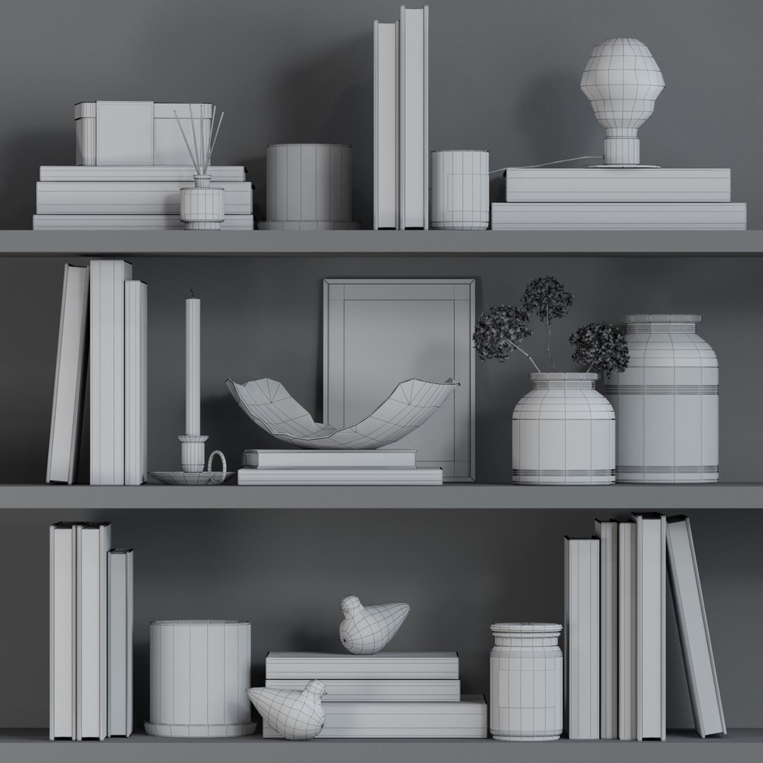Decor Shelf Set Zara Home 14 3D Model TurboSquid 1797447