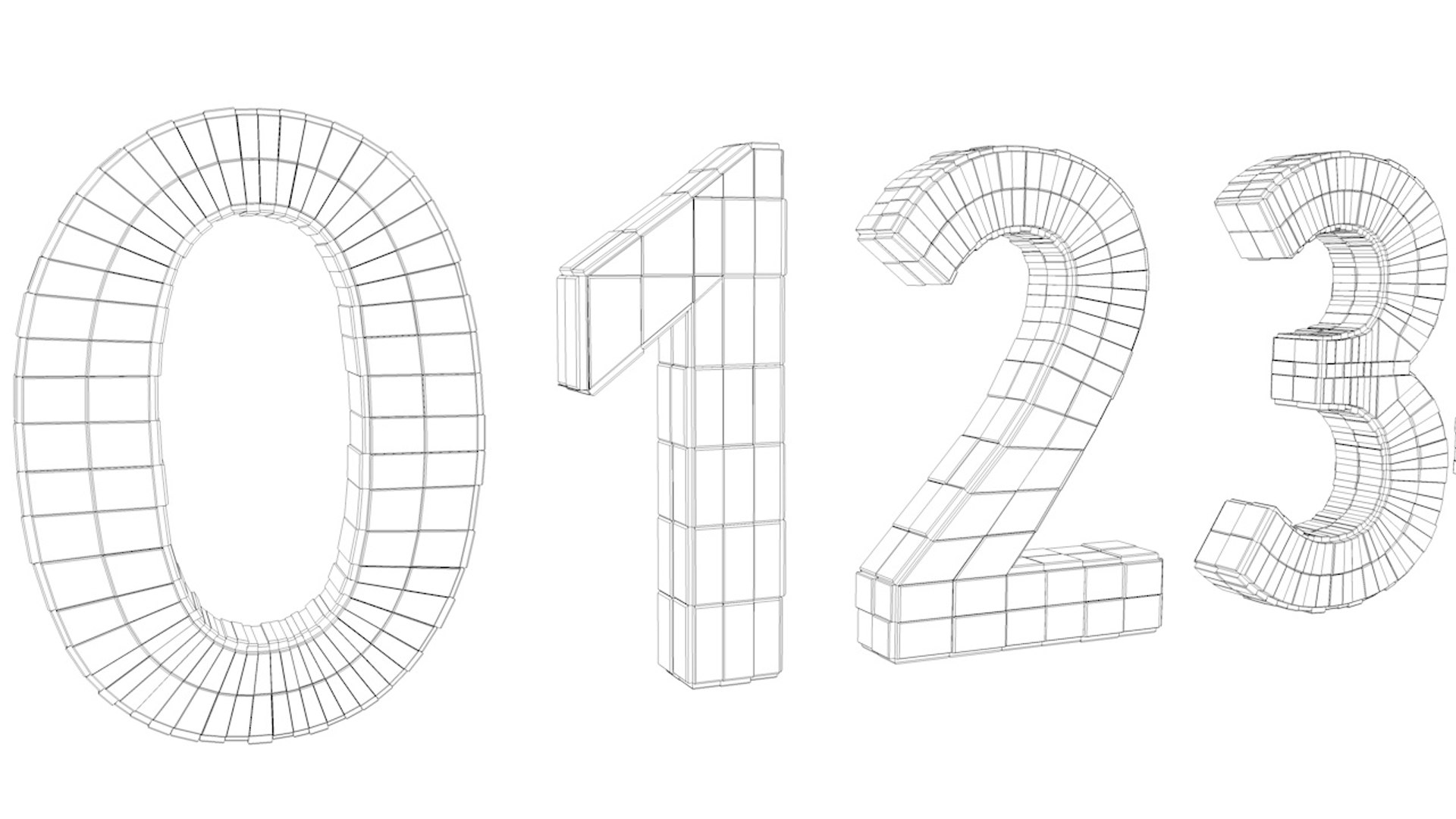 3D numbers - model - TurboSquid 1566595