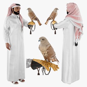 arab man with falcon