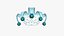 Carnival Mask H10 White Blue - Costume Character Design