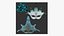 Carnival Mask H10 White Blue - Costume Character Design