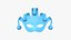 Carnival Mask H10 White Blue - Costume Character Design