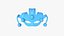 Carnival Mask H10 White Blue - Costume Character Design