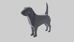 3D model poligonal beagle