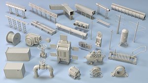 Industrial Units Collection 4 - 29 pieces 3D