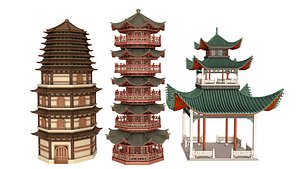 Chinese Pagoda collection 3D model
