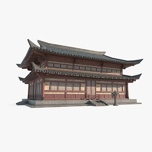 Asian Ancient Architecture Red Palace 3D