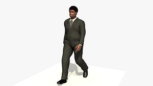 walking business man black 3D model