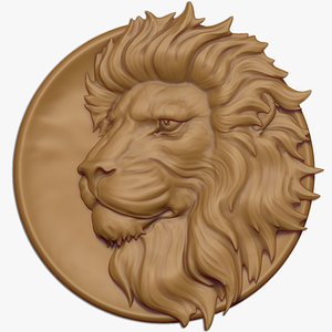 Lion Head Statue Animal Sculpture STL