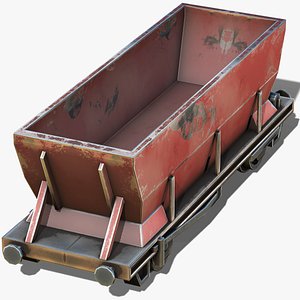 3D Coal Wagon Low Poly Mobile Ready