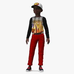 3D模型黑孩子男孩街头风格