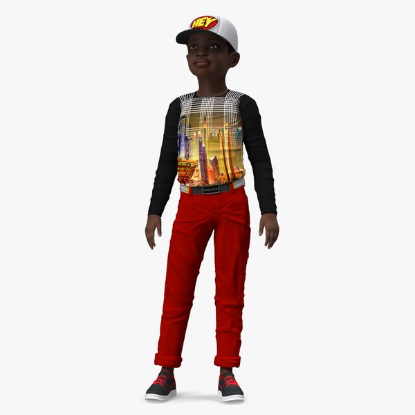 3D model Black Child Boy Street Style