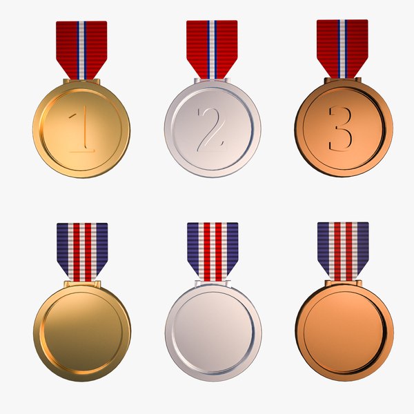 3D medal awards - gold silver