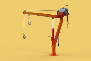 ELECTRIC REMOTE WINCH HOIST SWIVEL LIFTING CRANE HOOK JIB TRUCK 3D model