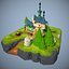 Environnement de château stylisé Low Poly