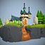 Environnement de château stylisé Low Poly