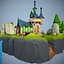 Environnement de château stylisé Low Poly