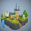 Environnement de château stylisé Low Poly