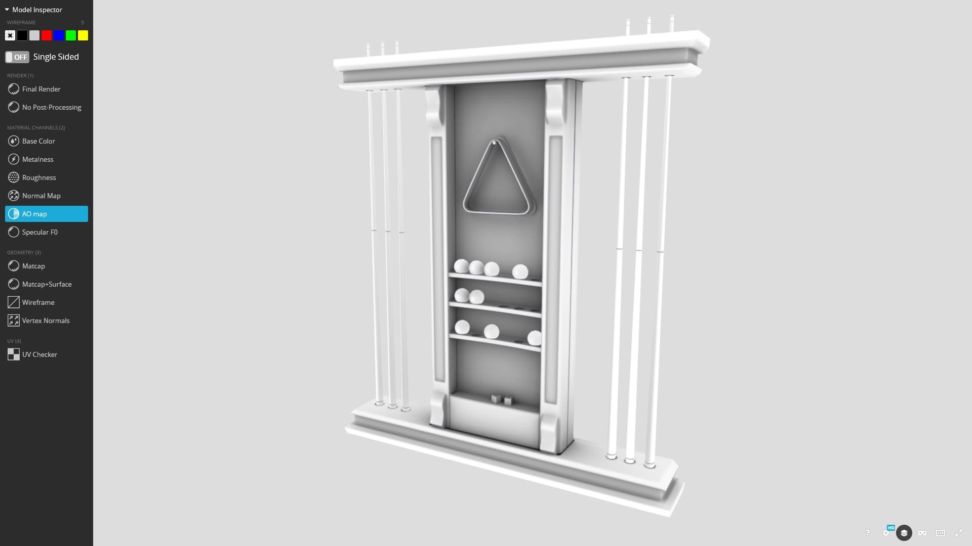 WallMounted Pool Rack Game Ready Lowpoly 3D Model TurboSquid 2081722