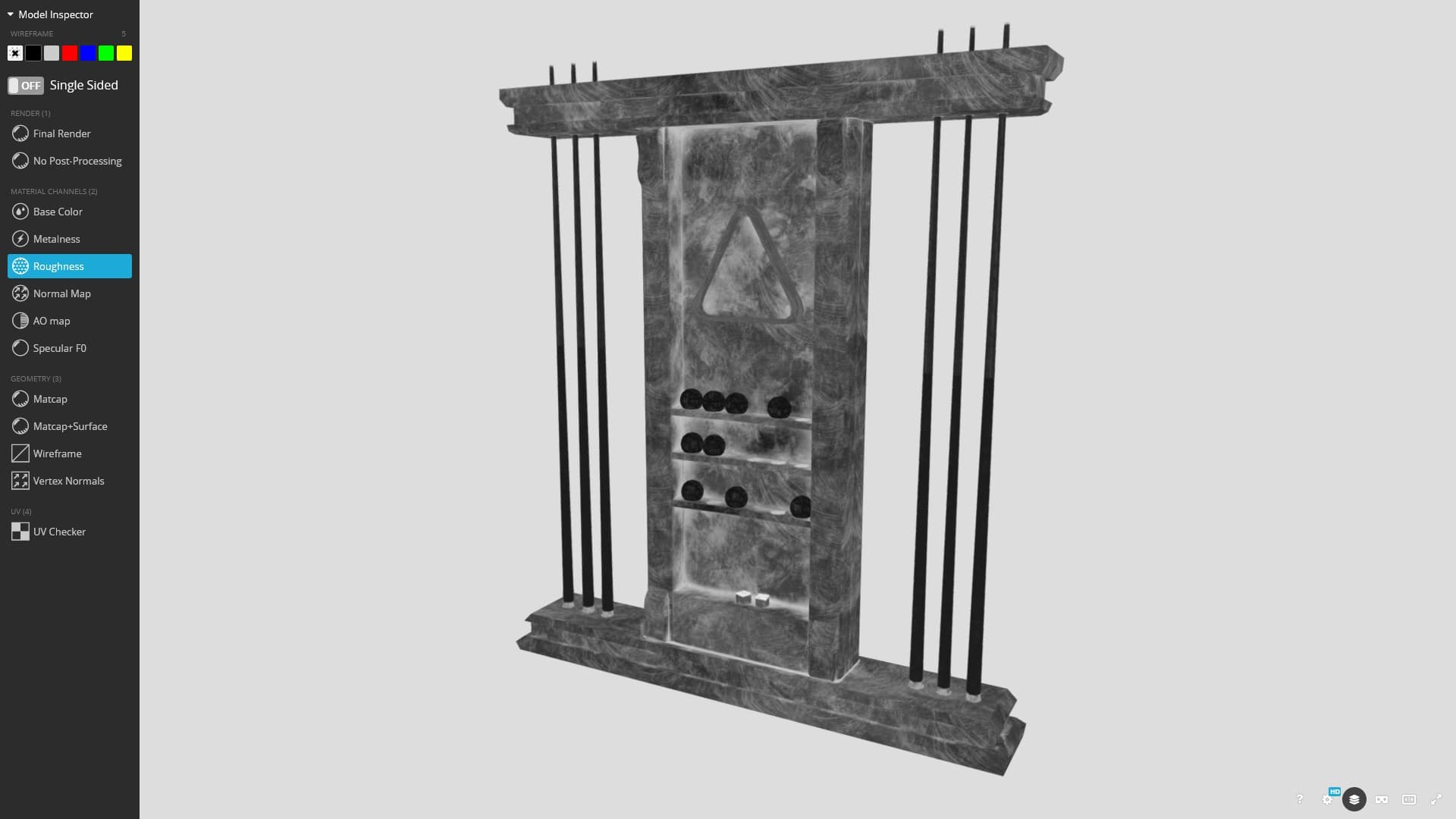 WallMounted Pool Rack Game Ready Lowpoly 3D model TurboSquid 2081722