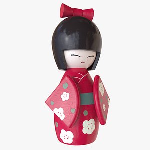 japanese doll color 3D model