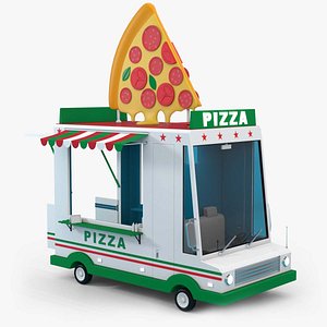 Pizza Truck Cartoon 3D
