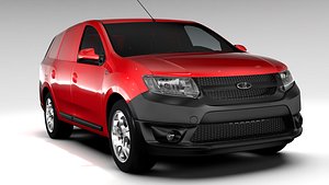 3d model lada largus furgon 2016