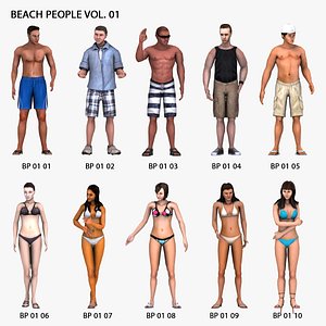 3ds max people: beach people