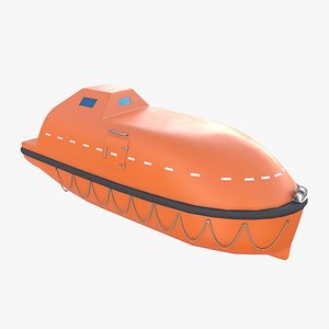 Life boat with interior V1 3D model