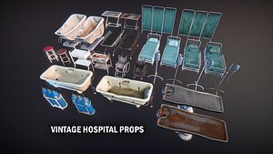 hospital old bed 3D