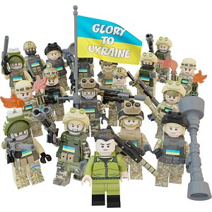 Lego president of Ukraine ZELENSKY with UA Force squad