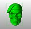 modelo de impresión en 3D del soldado del cráneo