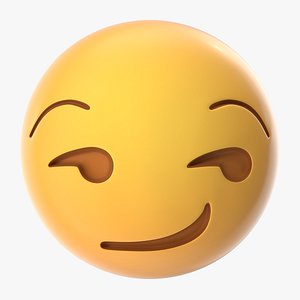 3D model smirk emoji