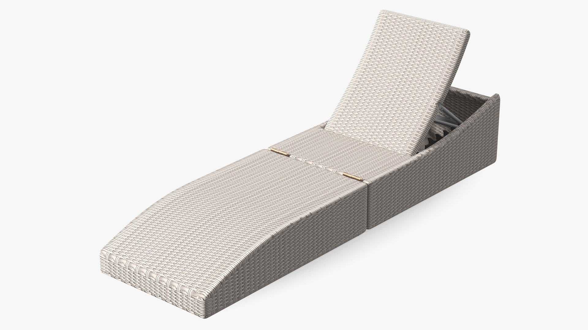 Folding Pool Lounge Chair Grey Beige Rigged for Cinema 4D 3D model preview