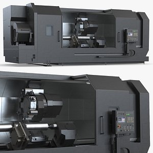 3D Horizontal Shaft Lathe with Automatic Tool Changer Black