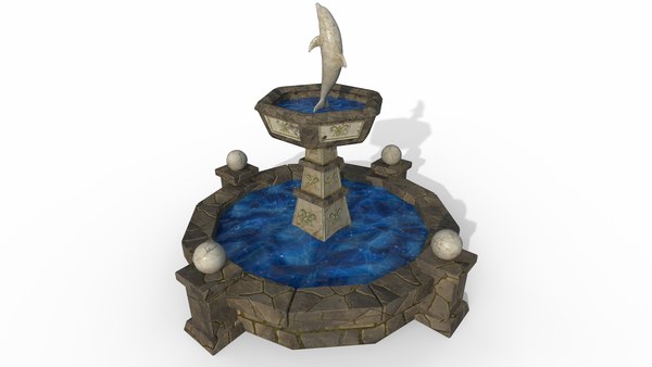 ancient fountain PBR low-poly 3D model 3D model