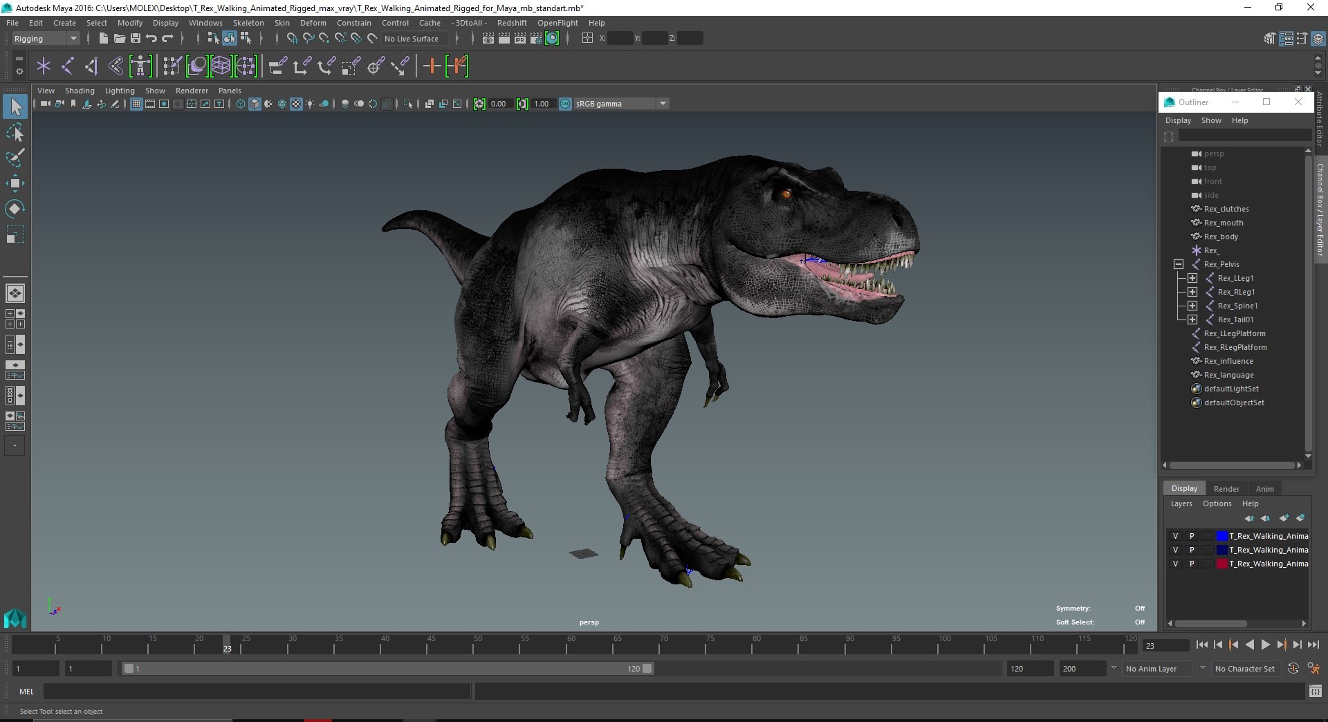 T Rex Walking Animated Rigged for Maya 3D https://p.turbosquid.com/ts-thumb/VE/h7AHFM/Co/trexwalkinganimatedriggedformaya3dmodel048/jpg/1691849053/1920x1080/fit_q87/0149c9524f642286e67343cd05cd709f09c9ac71/trexwalkinganimatedriggedformaya3dmodel048.jpg